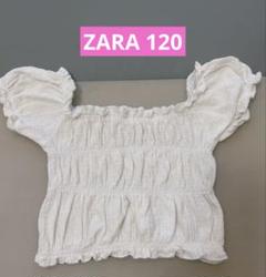 ZARAキッズ　シャーリングトップス　半袖　白