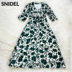 【美品】スナイデル　snidel 七分袖　総柄ロングワンピース　Mサイズ