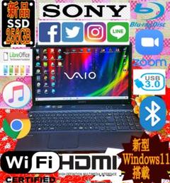新型Win11搭載♪魅力なブラック♪新品SSD256搭載♪ソフト多数♪ブルーレイ