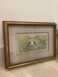 水彩画風景画湖畔船絵画マーメイド紙シラサギ白サギ白鷺美術