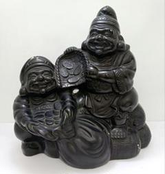 Amazon.co.jp: 時代 陶器置物 恵比寿様&大黒様 七福神 明治