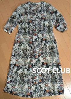 スコットクラブ　オリエンタル柄シアーワンピース　ロングガウン　ゆったり　リボンのサムネイル