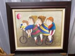 油絵　油彩　ジェイ.ロイバル　風船と子供と自転車　Ｆ８号 油絵 油彩 ジェイ.ロイバル 風船と子供と自転車 F8号 - メルカリ