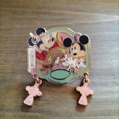 ミッキー ミニー ピンバッジ ピンクゴールド