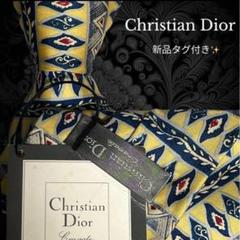Christian Dior ネクタイ タグ付き イエロー系 パターン柄