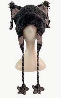 【SALE】 フェアリーグランジ】Oinkoink リッチファーロングイヤーニット 帽子