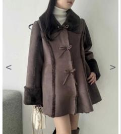 NICE CLAUP ティペット付きペプラムコート ブラウン M 国産ベッドセット クッションフラップテーブル付きシステム
