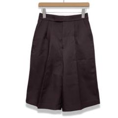 美品 yuw ハーフパンツ ダークブラウン ツイル ロングシーズン対応