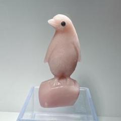 ピンクオパールペンギン彫刻　NO24-
