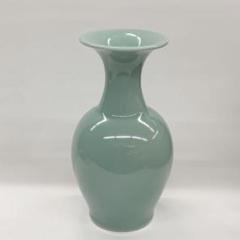 ル 年末のプロモーション 花入11】青磁森野嘉光高さ21.5㎝ 工芸品