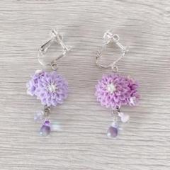 ハンドメイドイヤリング 紫陽花