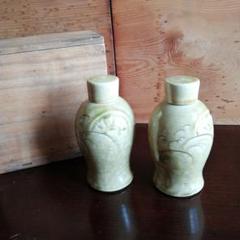 徳利□古い黄瀬戸(江戸期) とっくり 酒器 花瓶 時代物 骨董品□