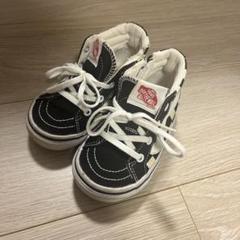 Vans キッズシューズ 黒と白のチェック柄