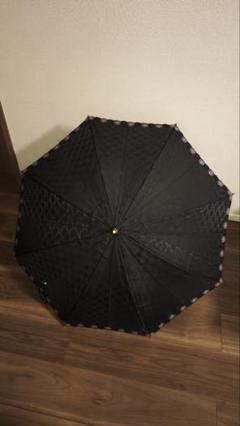 [超美品商品]CELINE セリーヌ マダム傘 黒 長傘✨️ CELINE セリーヌ マカダム柄 フリル 日傘 長傘 アンブレラ
