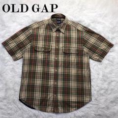 OLD GAP 00s 半袖シャツ アースカラー マルチチェック柄