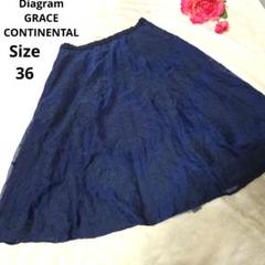【オシャレ☆Diagram GRACE CONTINENTAL】紺　花柄　36