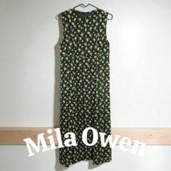 『美品』Mila Owen フラワープリント ノースリーブ ロングワンピース