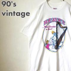 2393 90s USA製 ヘインズ　HEAVEN ロゴ　Tシャツ　白