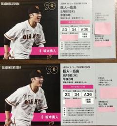 独特な 2枚連番】8月6日(木)18時東京ドーム巨人ー広島3塁側オーロラシートB その他