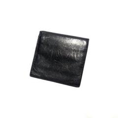 【YVES SAINT LAURENT】90sエンボスロゴ二つ折り財布　ブラック