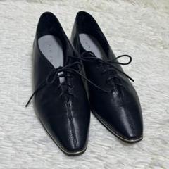 【極美品】卑弥呼Vカットレースアップパンプス撥水レザー黒22.5㎝ 極美品】卑弥呼Vカットレースアップパンプス撥水レザー黒22.5㎝