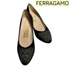 【美品】Salvatore Ferragamo フェラガモ 刺繍入りパンプス 5