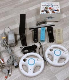 Nintendo Wii 本体 リモコン付き ブラック　マリオカート　ハンドル