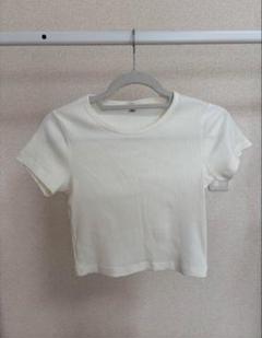 UNIQLO リブ編み 半袖Tシャツ M ホワイトのサムネイル