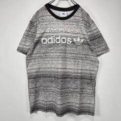 adidas　半袖　Tシャツ　O　グラフィック　ビッグロゴ　グレー　古着コーデ