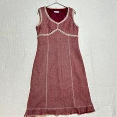 エスプリミュール　ノースリーブワンピース フリンジ M Vネック　a1924