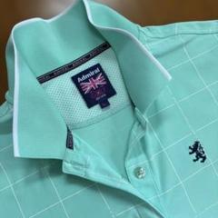Admiral チェック柄ポロシャツ Lサイズ ミントグリーン
