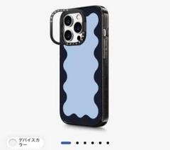 casetify Blue Background Wavy Border