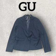 GU ウォッシャブルテーラードジャケット オケージョン (L) ネイビー