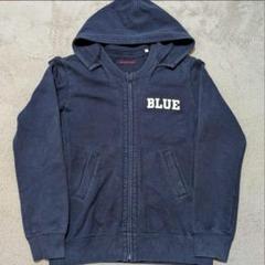 BlueBlue ブルーブルー フルジップパーカー ネイビー M トライアングル BLUE BLUE スウェット ジップフーディ | BLUE