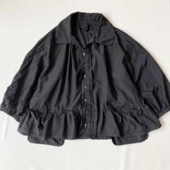 ✨美品✨ トリココムデギャルソン 製品染　ギャザー　ブラウスM トリココムデギャルソンtricot COMME des GARCONS 異素材切替
