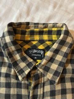 stussy☆80's☆ギンガムチェックシャツ☆L☆黒白☆ステューシー古着old ☆USA製☆OLD STUSSY☆オールドステューシー☆復刻☆ギンガム