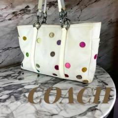 レア物 COACH コーチ ドットギャラリートート マルチカラー 大容量