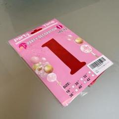 新品✨数字1 風船 誕生日 飾り付け　赤　誕生日 40×93cm