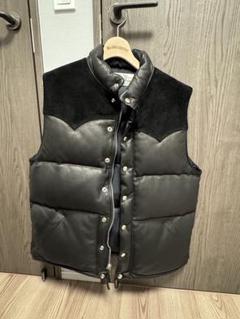 ジョーマッコイ ディアスキン ダウンベスト ブラック サイズ42 美品 DEERSKIN DOWN VEST | LEATHER JACKET(JOE) | The Real McCoy's