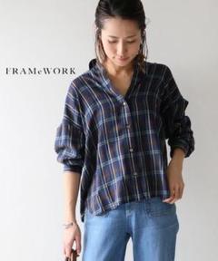 【美品】フレームワーク TENCELtwillチェックシャツ ワイドシルエット