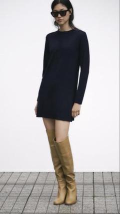 ZARA プレーンニットワンピース 新品未使用 - メルカリ