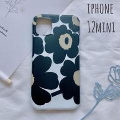 iphone 12mini 新品 iphoneケース スマホケース 花柄 黒