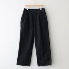 YOKE 1TUCK WIDE TROUSERS ブラック スラックス YOKE - 【残り一点】Cotton 1tuck Wide Leg Baker Pants