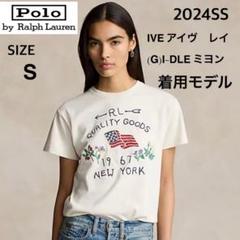 【IVE レイ着用】ラルフローレン　エンブロイダリーフラッグコットンTシャツ S