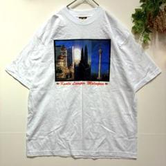 マレーシア　クアラルンプール風景プリント　Tシャツ ホワイト　フリーサイズ