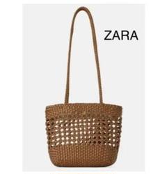 ZARA 編み込み トートバッグ かごバッグ - メルカリ