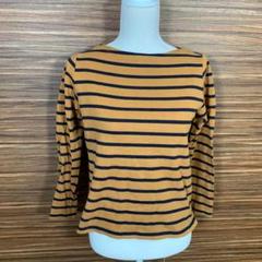 ユニクロ UNIQLO Tシャツ Mサイズ ボーダー 長袖 茶色 ブラウン
