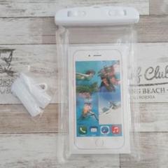 ⭐匿名配送⭐スマホ 防水ケース 全面クリア ネックストラップ付き ホワイト