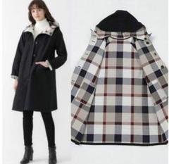 美品✨ クレストブリッジチェックダブルフェイスロングコート　36 リバーシブル クレストブリッジチェックトーナルリバーフェイスロングコート