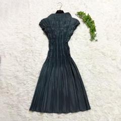 希少 美品 スペッチオ プリーツ ロングワンピース シワ加工 40 L
